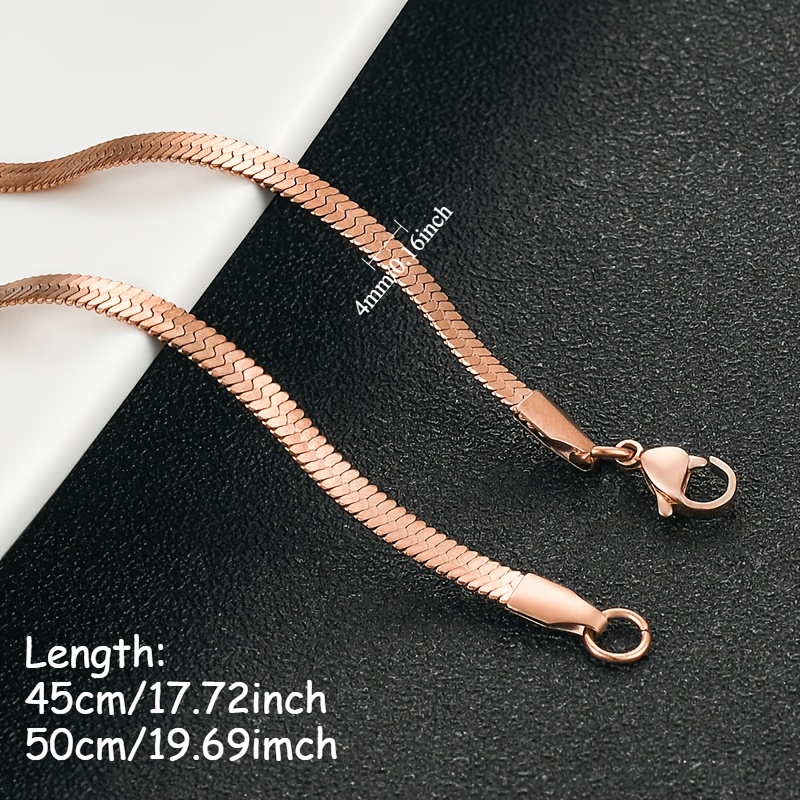 Men's 4mm Rose Gold Snake Chain Necklace — Fashionable Gift